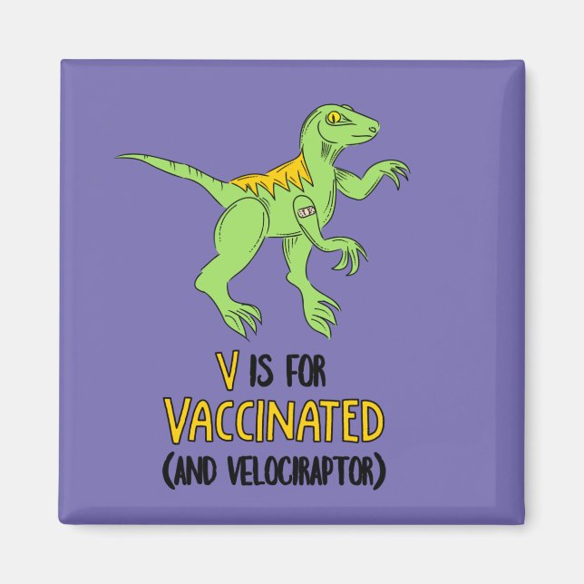 Imán V es para Vacunado y Velociraptor (Frente)