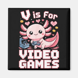 Imán V es para videojuegos adorable axolotl jugador de