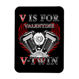 Imán V is for Valentine, V-Twin Motorcycle. Biker