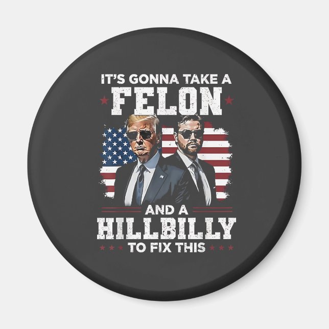 Imán Va a tomar a felon y a hillly Trump Vance (Frente)