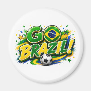 Imán ¡Vá Brasil Fanático Patriótico del Fútbol   Ma