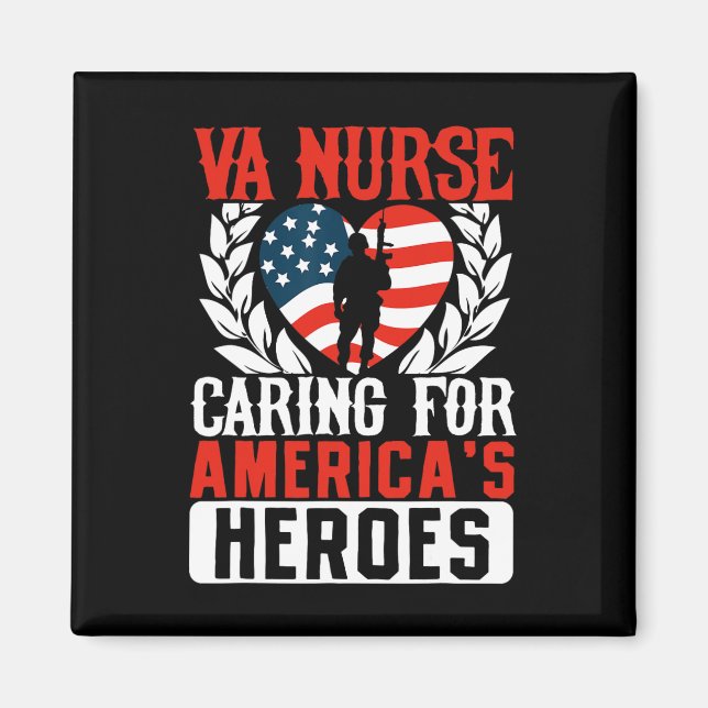 Imán Va Nurse Americas Heros Merica Bandera Estadounide (Frente)