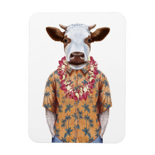 Imán Vaca Camisas Hawaianas