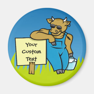 Imán Vaca con signo