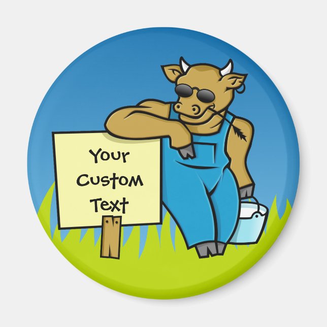 Imán Vaca con signo (Frente)