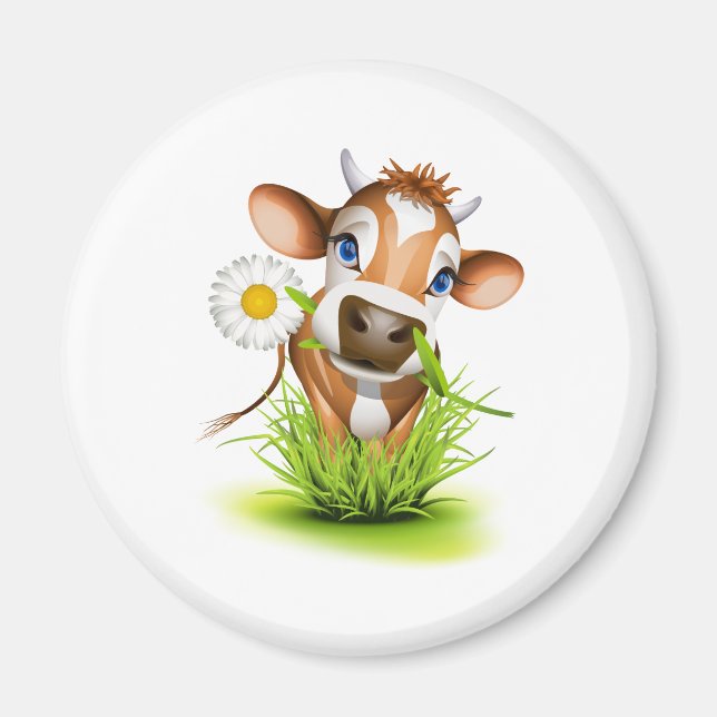 Imán Vaca de Jersey en el pasto (Frente)