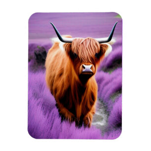Imán Vaca de montaña en campo de lavanda