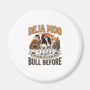 Imán Vaca divertida Deja Moo Diseño de camisa western v