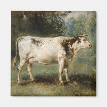 Vaca en un paisaje rural (animal de granja)