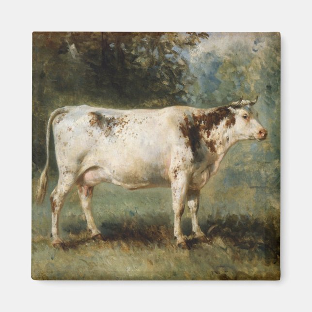 Imán Vaca en un paisaje rural (animal de granja) (Frente)