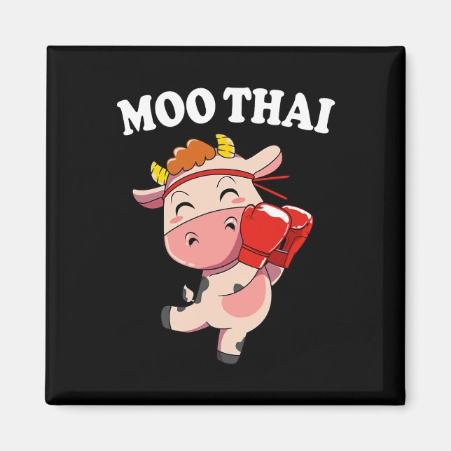 Imán Vaca Kawaii Moo Thai Kickboxing Muay Thai  (Frente)