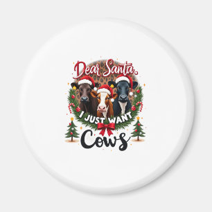 Imán Vaca Navidad Querido Santa Solo Quiero Vacas Diver