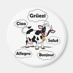 Imán Vaca suiza Grüezi Bonjour Ciao Suiza Viaje