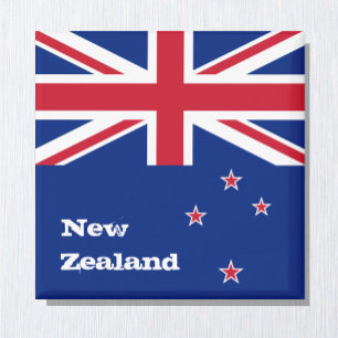 Imán Vacaciones con bandera de Nueva Zelanda, viajes y 