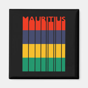 Imán Vacaciones con bandera vintage de Mauricio