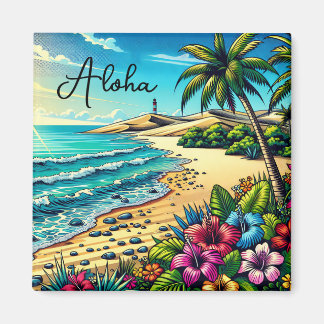 Imán Vacaciones de Aloha en el Océano Tropical