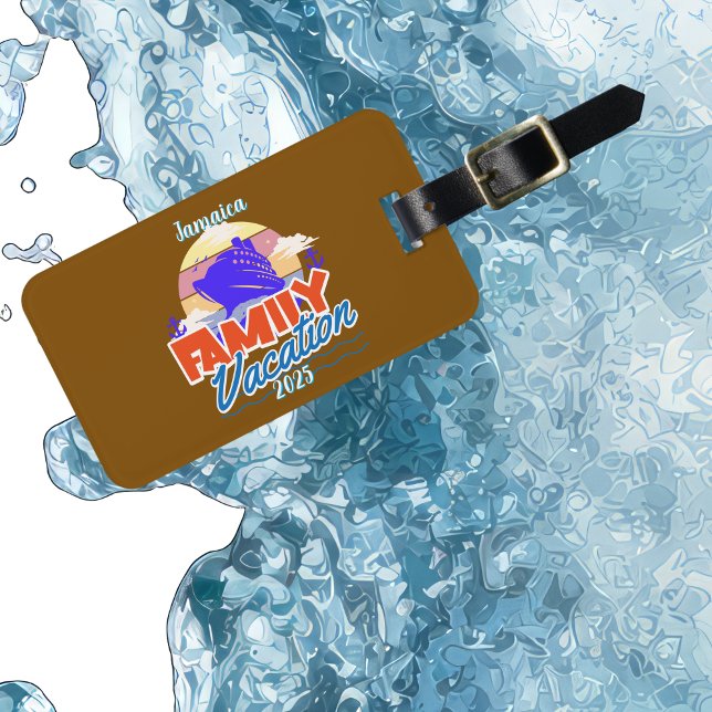 Imán Vacaciones de crucero familiares Personalización m (travel tag , personalize)