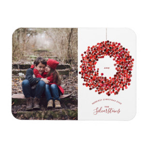 Imán Vacaciones de los Navidades de Wreath Berries de c