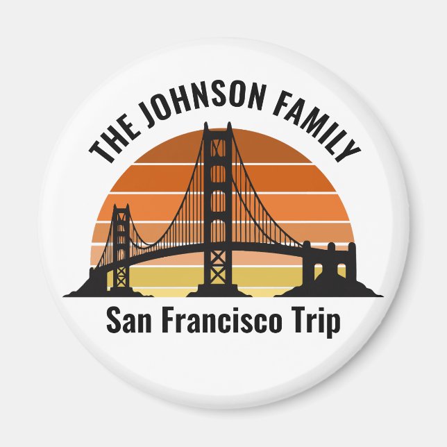 Imán Vacaciones de Personalizado del Puente de San Fran (Frente)