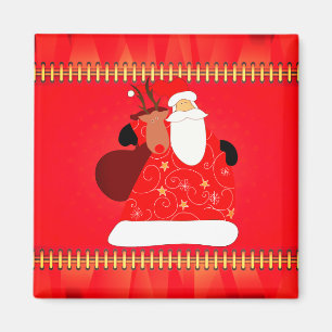 Imán Vacaciones de Santa con Navidades de renos