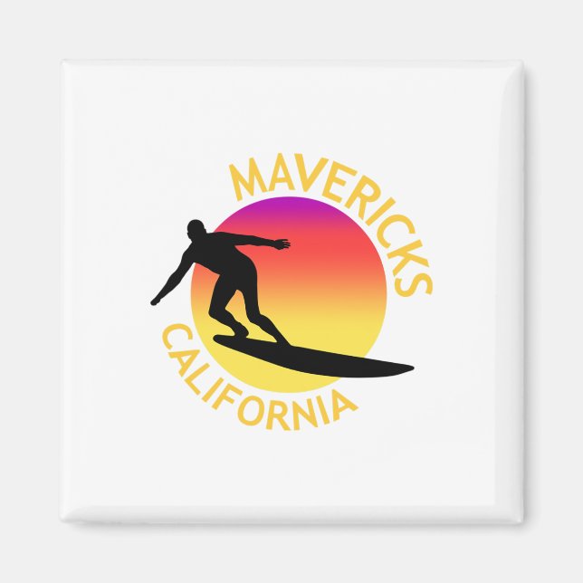 Imán Vacaciones de surf Mavericks California (Frente)