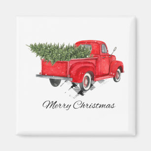 Imán Vacaciones en árbol de navidad de camionetas rojas