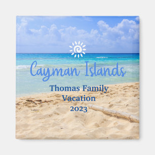 Imán Vacaciones en la playa de Islas Caimán en familia