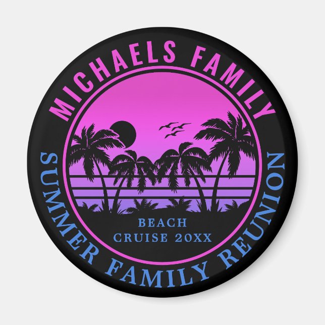 Imán Vacaciones familiares de los 60 en la playa de la  (Frente)