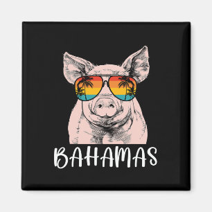Imán Vacaciones familiares de recuerdo de retro Bahamas