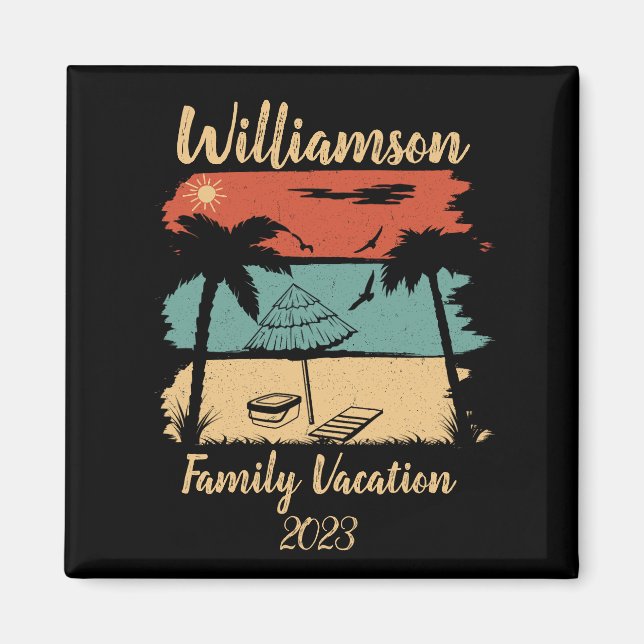 Imán Vacaciones familiares personalizadas (Frente)
