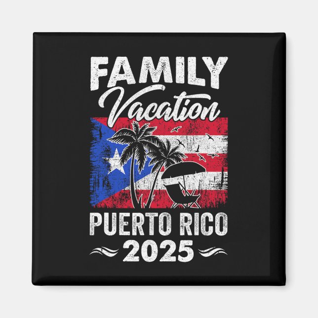 Imán Vacaciones familiares Puerto Rico 2025 Vaca de ver (Frente)