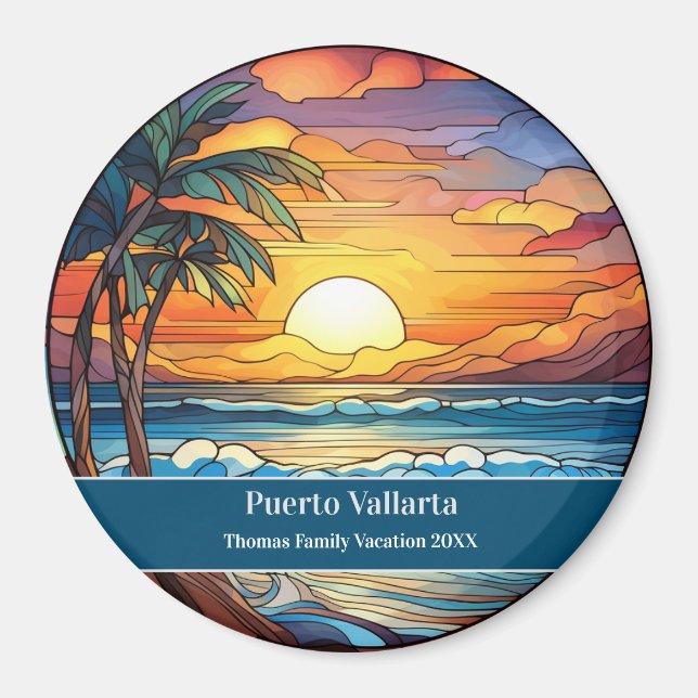 Imán Vacaciones personalizadas en la playa de Puerto Va (Frente)