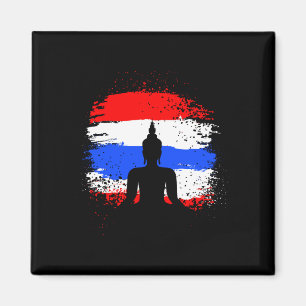 Imán Vacaciones retro buda tailandés bandera de Tailand