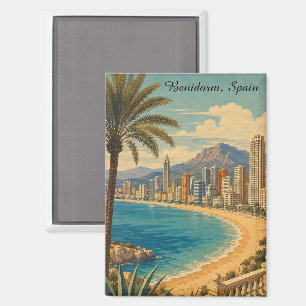 Imán Vacaciones Retro Vintage Benidorm España Viaje