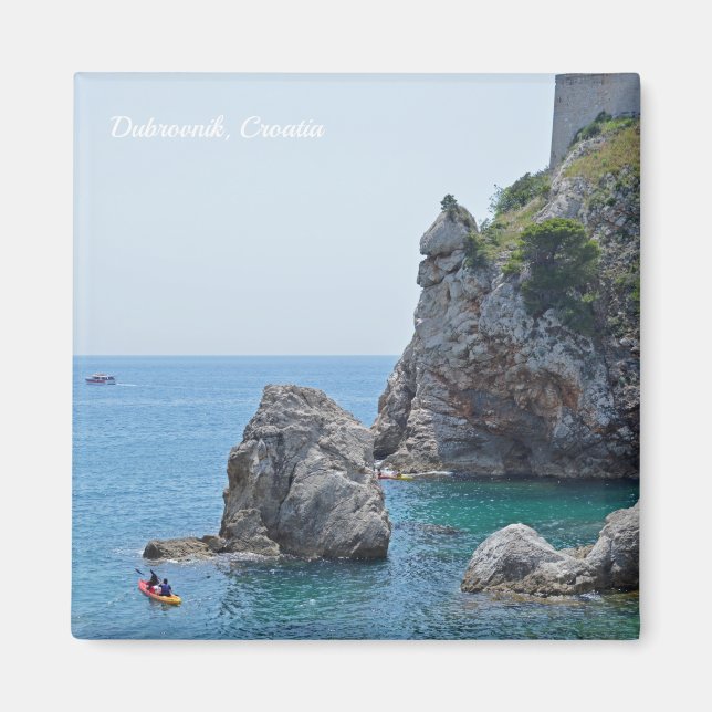 Imán Vacaciones rocosas en Dubrovnik Croacia (Frente)