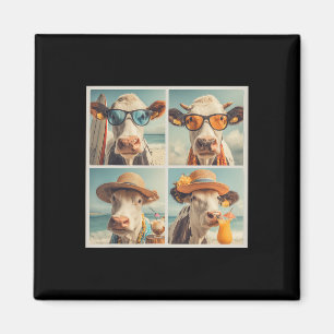 Imán Vacas geniales con gafas de sol Playa Vacas Animal