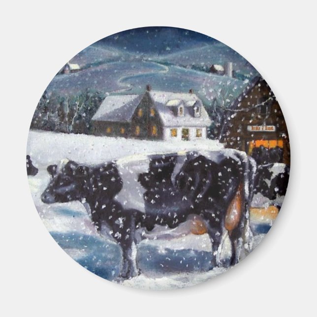 IMÁN VACAS: NAVIDADES: NIEVE: ART: HOLTEIN