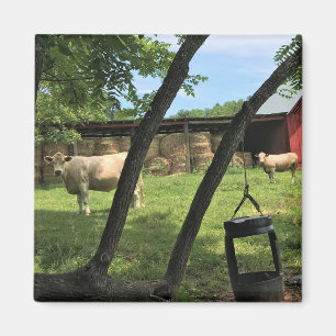Imán Vacas y granjas, impresión rural de lienzo en Caro