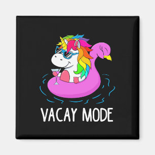 Imán Vacay Mode Cute Unicorn Funny Family Vacation Gift