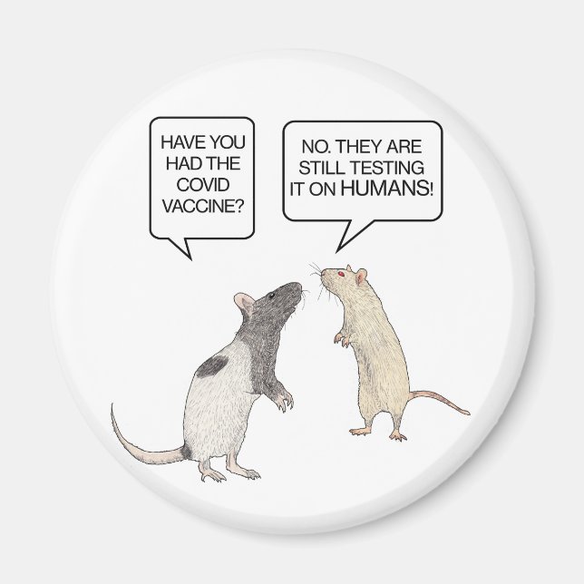 Imán Vacuna de Lab Rat Covid Funny (Frente)
