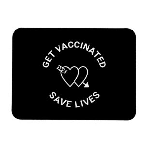 Imán Vacunar salva vidas corazones negros y blancos