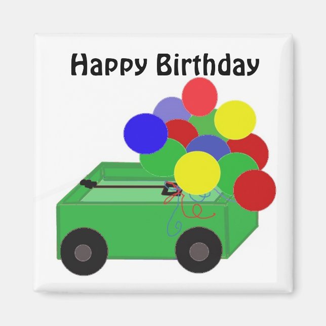 Imán Vagón de Cumpleaños Feliz (Frente)