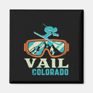 Imán Vail Colorado Mountain Vintage Retro Esquí Y Sn