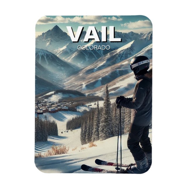 Imán Vail Colorado Ski Snowboard (Vertical)