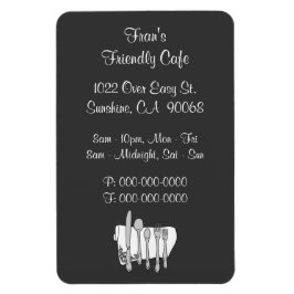 Imán Vajilla Restaurante Negro Blanco Personalizado 4"x