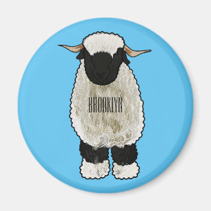 Imán Valais Blacknose ilustracion personalizado ovino