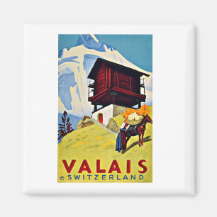 Imán Valais Suiza Viaje Vintage