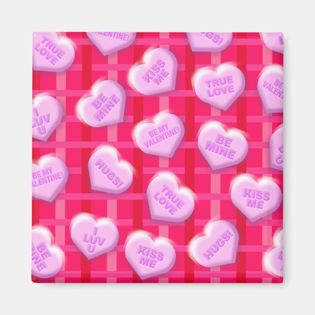 Imán Valentine Candy Plaid (Frente)