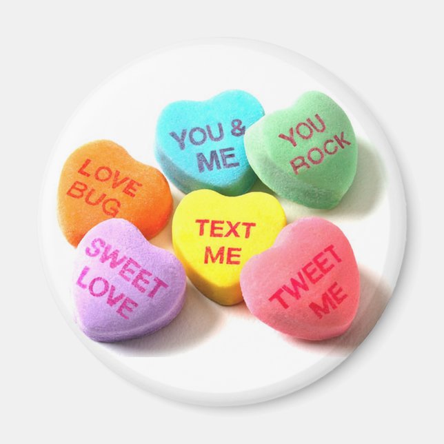 Imán Valentine Conversation Candy Hearts Magnet (Frente)