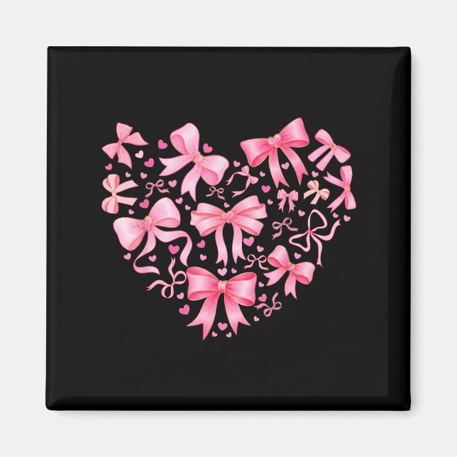 Imán Valentine Cute Coquette Bow Nk Heart Girl Women Ki (Frente)